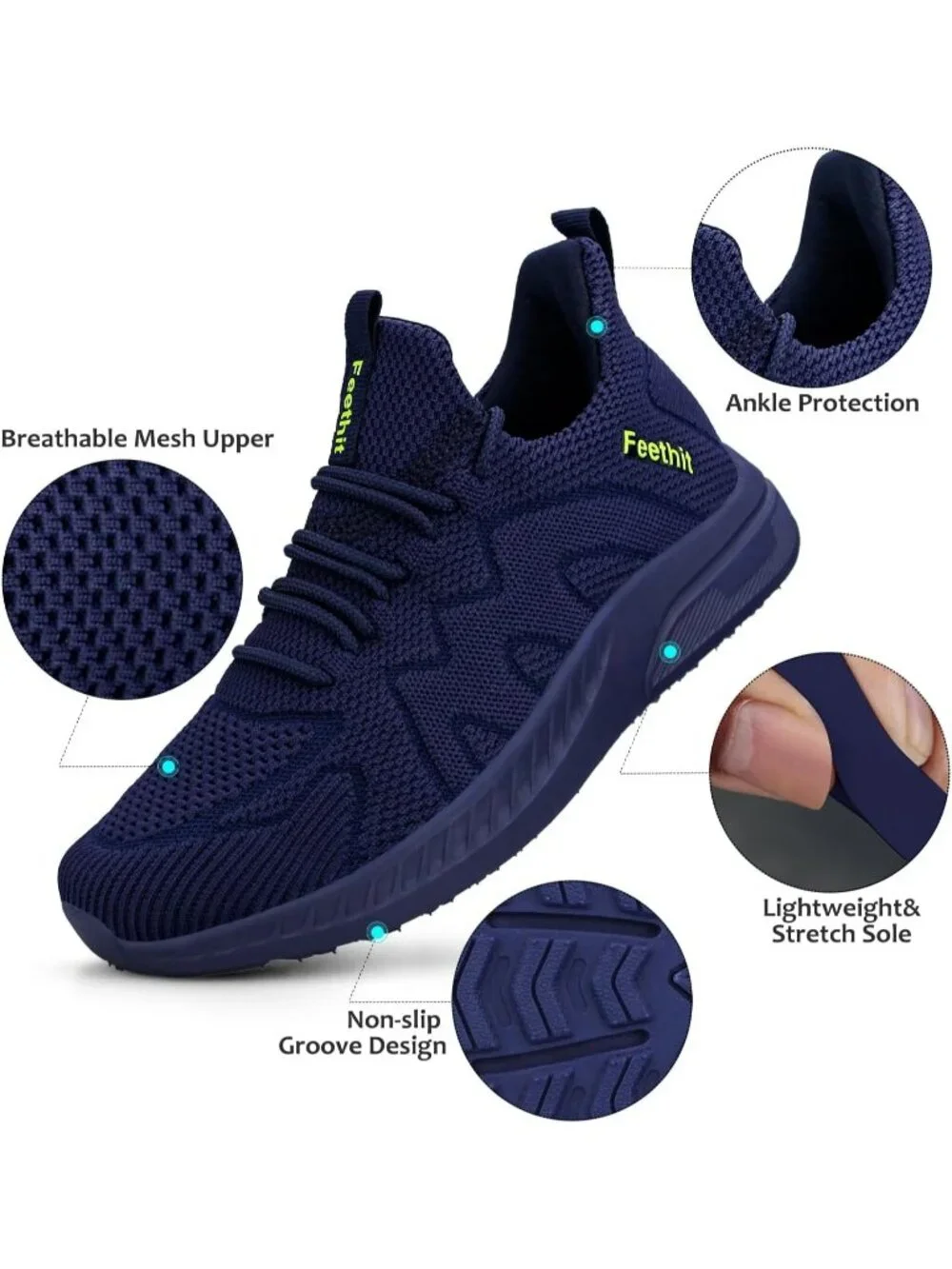 🆕Women's Dark Blue Running Shoes Non Slip Gym Tennis Walking Workout Sneakers